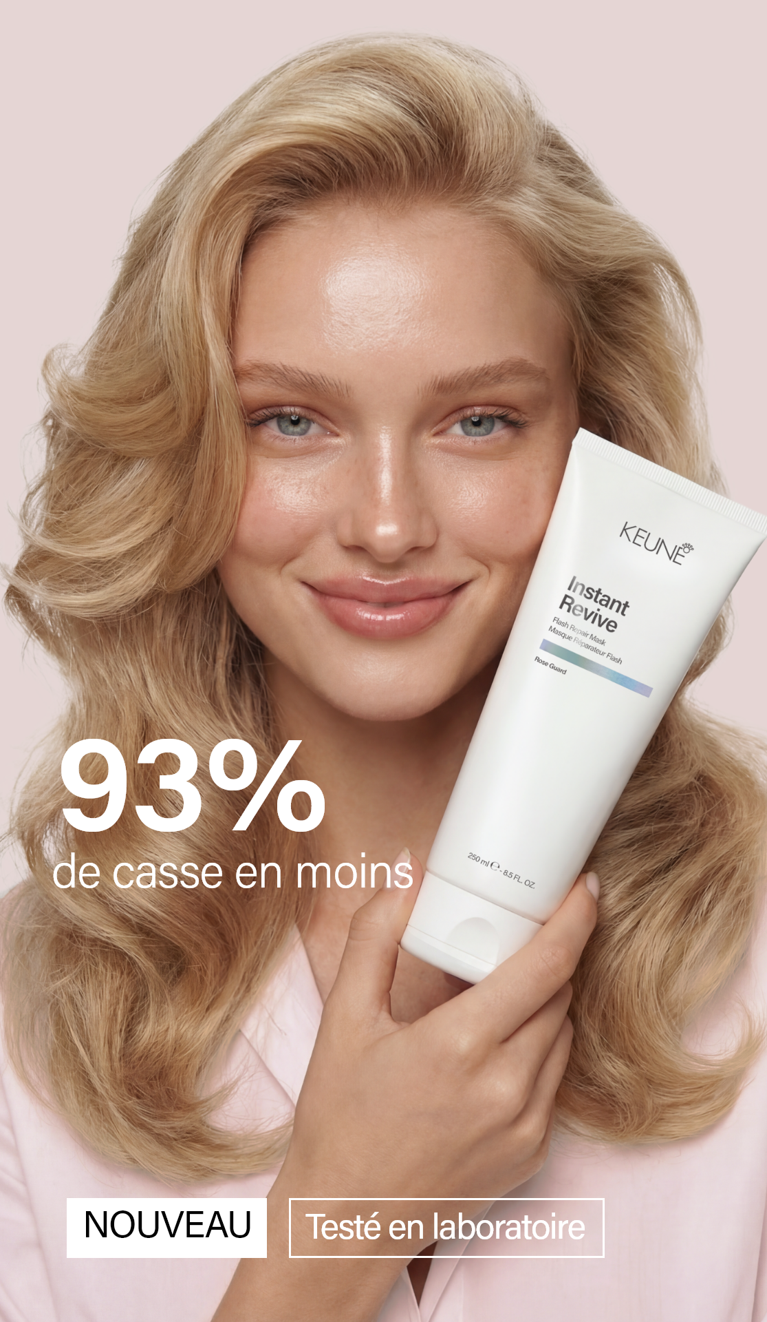 Application du masque Keune Instant Revive Flash pour des cheveux plus forts