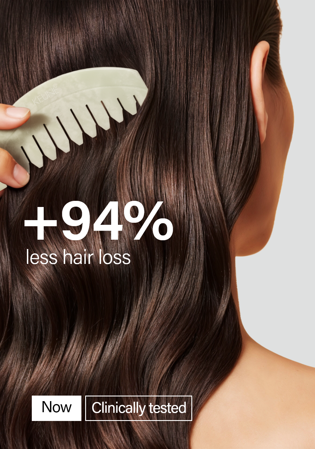 Strengthen and nourish strong hair with Keune's lightweight conditioner.